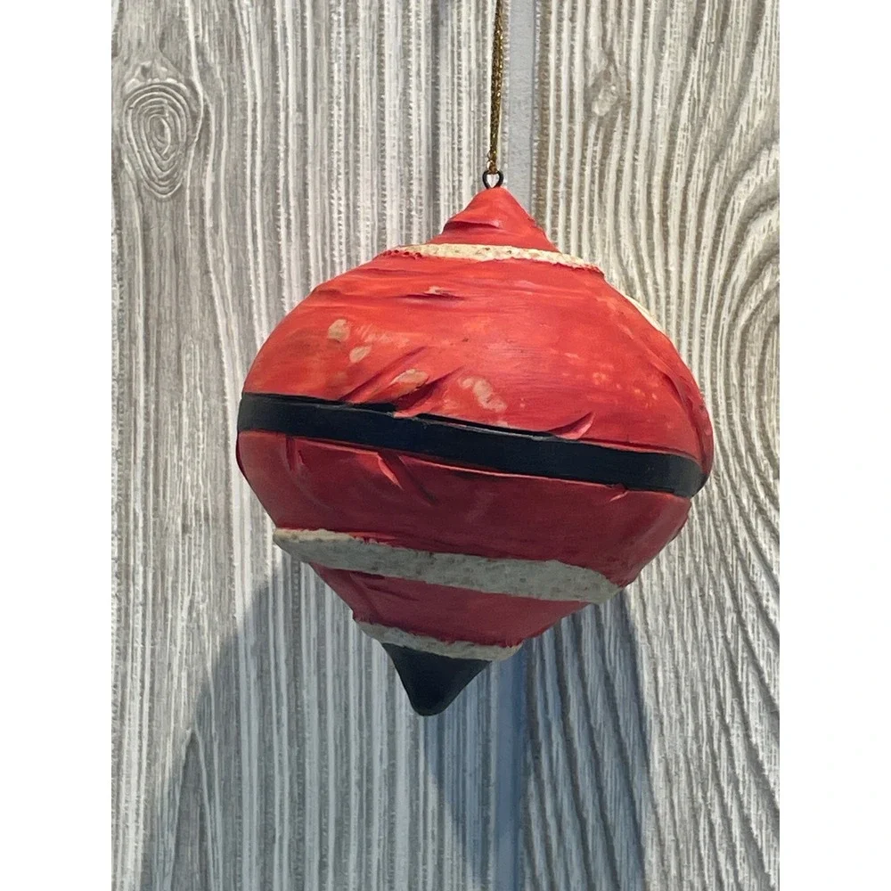 Santa Claus Christmas Ornament Red White Green Vintage Style Holiday Decor